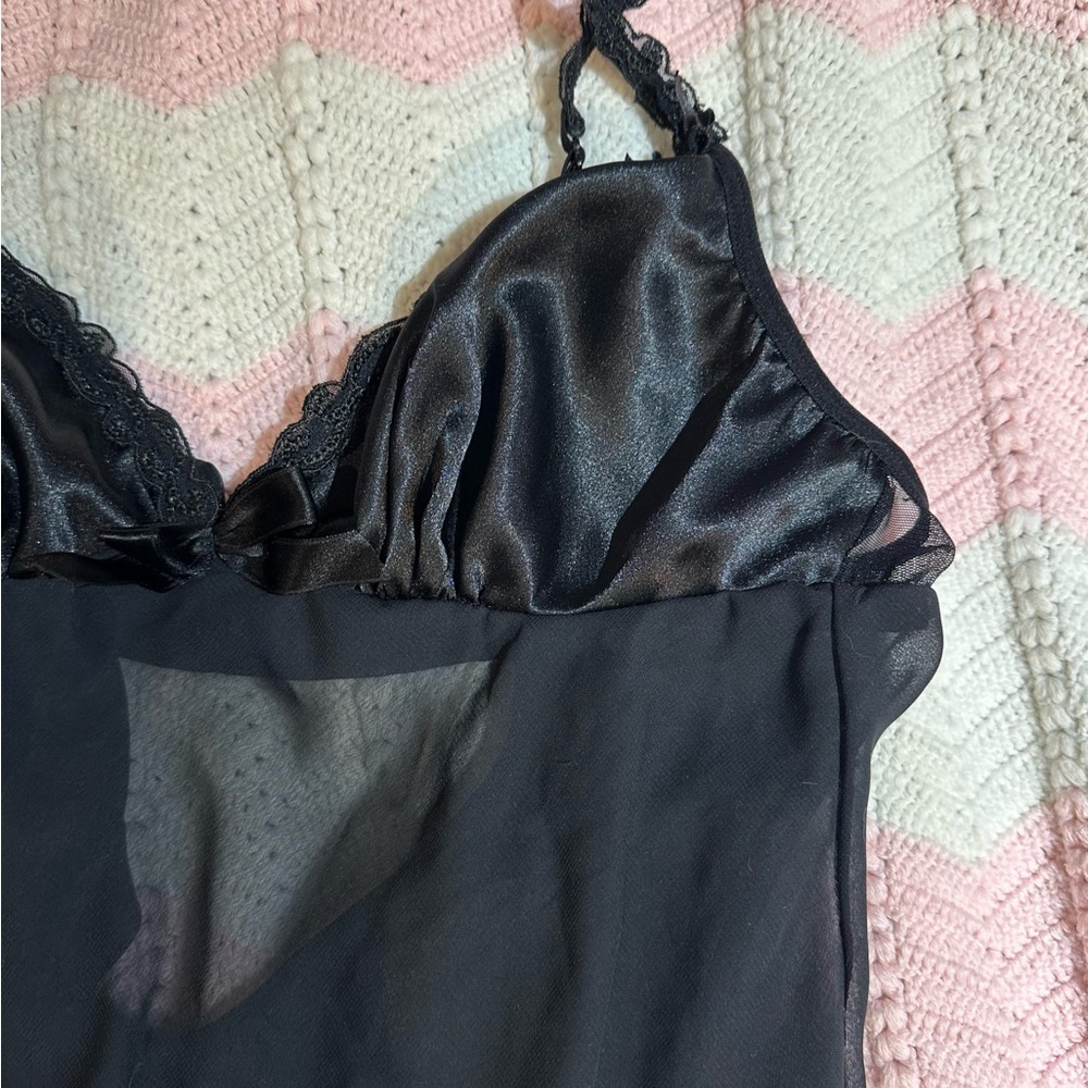 Elegant Black Sheer Nightgown